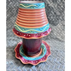 Yankee Candle Shade and Plate Set "Desert Fiesta" Sunset Fall Color Southwest
